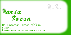 maria kocsa business card